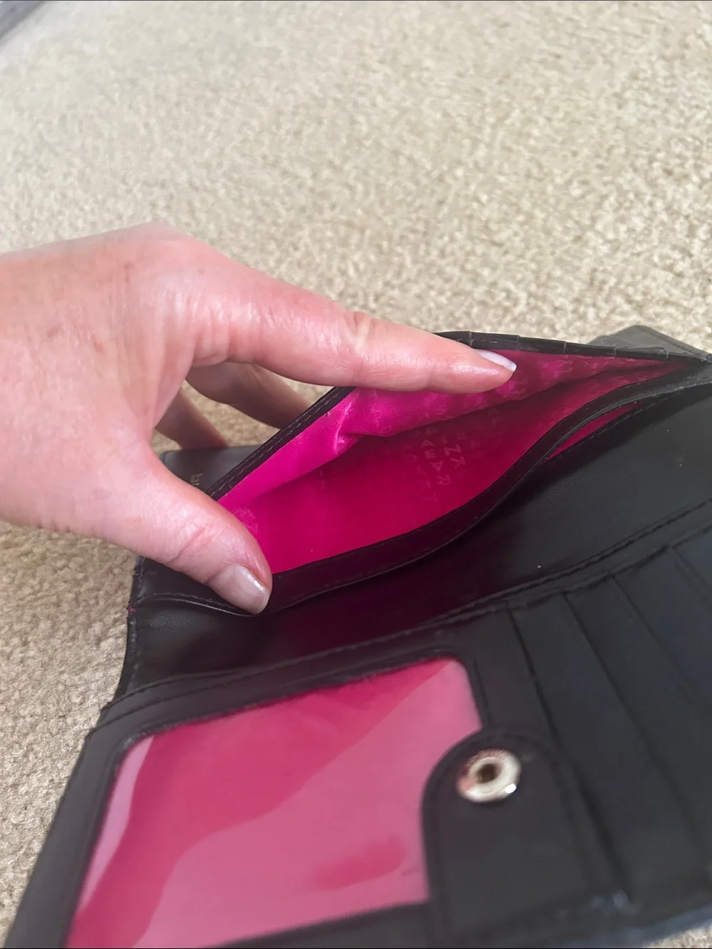 kate spade Black Bow Fold Wallet with Gold Accent